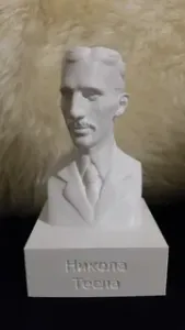 Tesla Bust with plinth in cyrillic