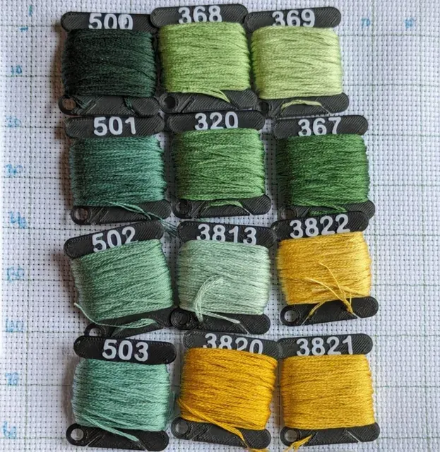 Floss Bobbins with DMC Color Labels