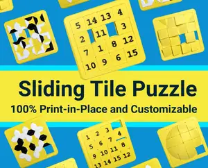 New Captive Sliding Tile Puzzle (100% Print-in-Place and Customizable)