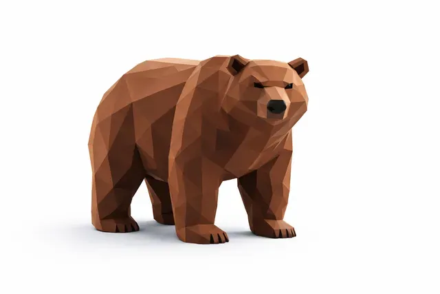 Abstract Minimal Animals – Mountain Duo (Low Poly Brown Bear & Bison) — Фото 3 из 3