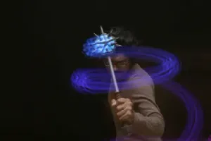 Glowing Icosahedron Mace with Spikes
