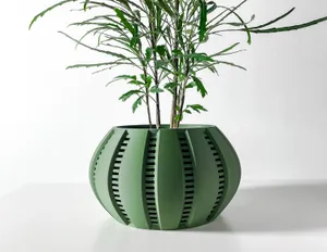 The Balu Planter Pot with Drainage Tray & Stand Included: Modern and Unique Home Decor for Plants and Succulents | STL File