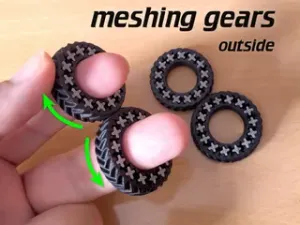 fidget gear ring with meshing outside gear