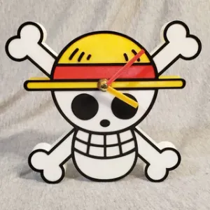 One Piece - Luffy's Straw Hat Pirates Jolly Roger Clock Face with Clock Mechanism Housing!