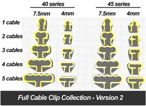 Cable clip collection for aluminium extrusions (40 mm and 45 mm)