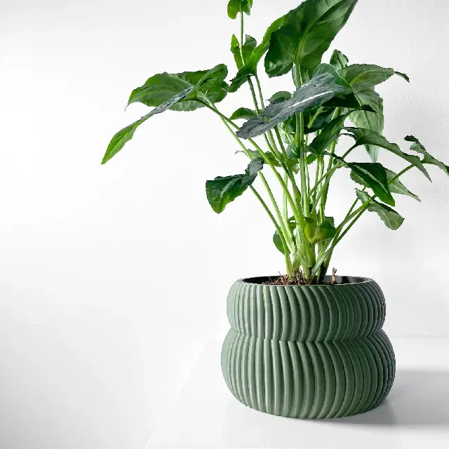 The Quarn Planter Pot with Drainage Tray & Stand Included: Modern and Unique Home Decor for Plants and Succulents — Image 6 of 11