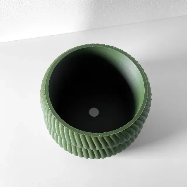 The Quarn Planter Pot with Drainage Tray & Stand Included: Modern and Unique Home Decor for Plants and Succulents — Image 8 of 11