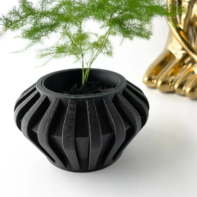 The Hino Planter Pot with Drainage Tray & Stand Included: Modern and Unique Home Decor for Plants and Succulents — Фото 5 из 7