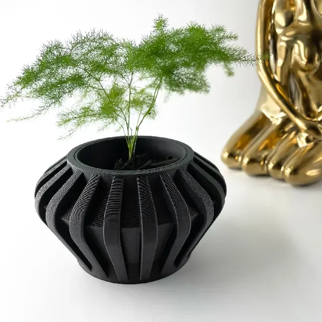 The Hino Planter Pot with Drainage Tray & Stand Included: Modern and Unique Home Decor for Plants and Succulents — Фото 7 из 7