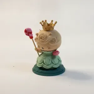 Adorable Kawaii Cupcake Character Wearing Princess Tiara Crown Figurine 3D Printable