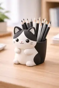 Cute Cat Pencil Holder | Minimalist Desk Organizer