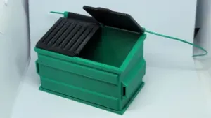 Desktop Dumpster filament hinges