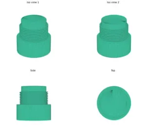 Microphone Adapter 1/4-20 to 5/8-27 (modeled threads)