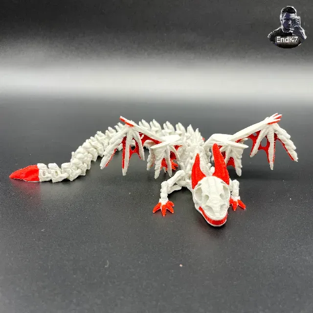Big Skeleton Dragon - Winged - Articulated - Flexi - Print in Place - No Supports - Fantasy - Multicolor — Фото 8 из 10