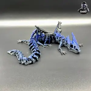 Big Skeleton Dragon - Winged - Articulated - Flexi - Print in Place - No Supports - Fantasy - Multicolor