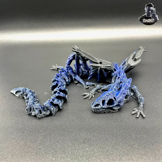 Big Skeleton Dragon - Winged - Articulated - Flexi - Print in Place - No Supports - Fantasy - Multicolor — Фото 6 из 10