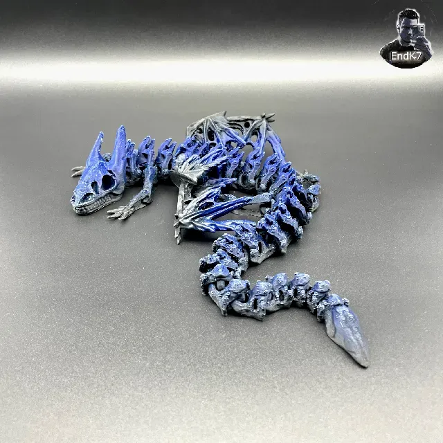 Big Skeleton Dragon - Winged - Articulated - Flexi - Print in Place - No Supports - Fantasy - Multicolor — Фото 3 из 10