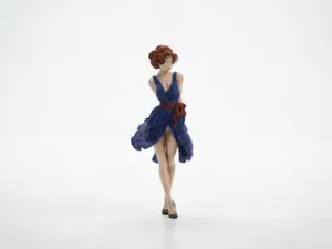 Elegant Lady Flowing Dress Figurine 3D Printable