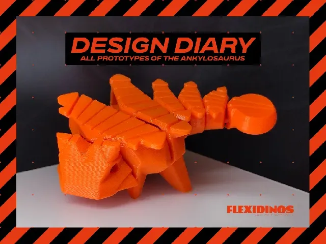 DESIGN DIARY of the Flexi Ankylosaurus print in place articulated dinosaur