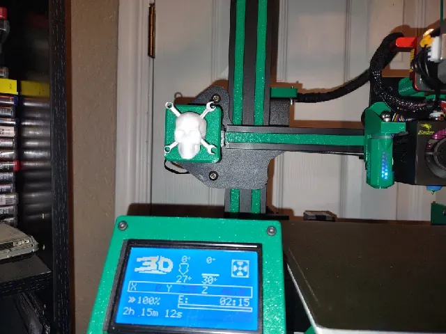 X Axis Mount QR Code cover with Skull Ornament for Ender3/CR-10 — Image 2 of 4