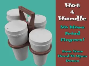 Hot 4 Handle Coffee Tote Carrier