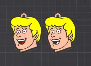 cartoon character fred (scooby doo) keychain / necklace charm (free for commercial use)