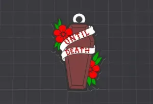 Halloween coffin keychain / necklace charm (free for commercial use)