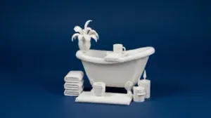 Dollhouse Bathtub Decor Set Scale 1:12