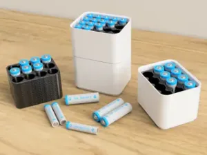 Minimal Stackable Battery Organizer for AA & AAA | Storage Container Holder