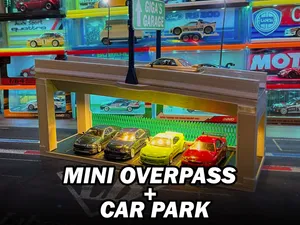 Mini Overpass + Car Park Diorama (for Hot Wheels & 1/64 Scale Cars)