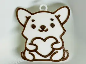 Dog Holding a Heart Keychain