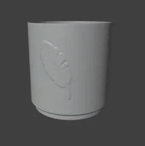 Кашпо с листом для 3D-принтера