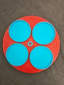 Lazy-Susan Drink Turntable — 4-cup, drop-in ball bearing