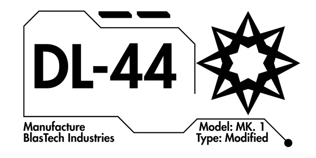 DL-44 Blaster Prop Display Sign (Aurebesh Custom Plaque) — Фото 5 из 6