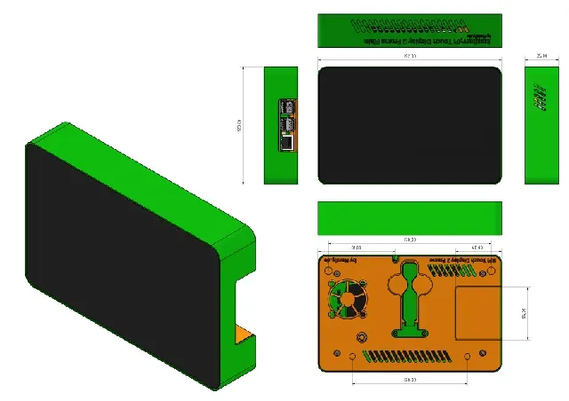 Raspberry Pi 7" Touch Display 2 Frame for RaspberryPi 4 - Horizontal - incl. Cutout - by Nerdiy.de — Фото 13 из 13