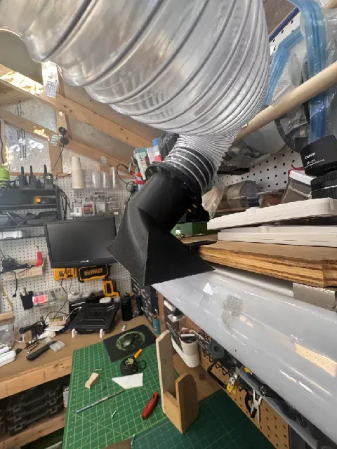 Workbench Fume Hood – 3D Printable Vent Hood with Tubing Connections (PETG)