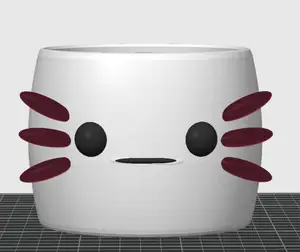 Cute Axolotl Planter Pot - Paintable Kawaii Succulent Holder