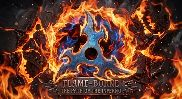 Flame-Borne: Path of the Inferno - The Shuriken of Legends (ninja star) No supports!