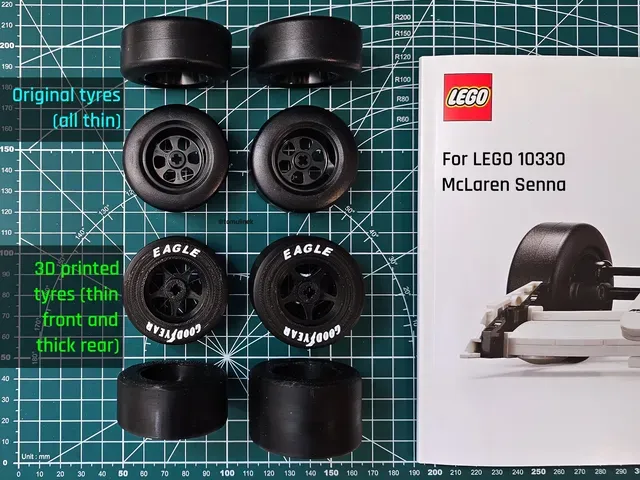 Realistic tyres/wheels for LEGO 10330 McLaren Senna Formula 1 car — Image 2 of 4