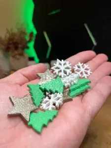 Mini Christmas Decoration Set: Tree, Snowflake & Stars