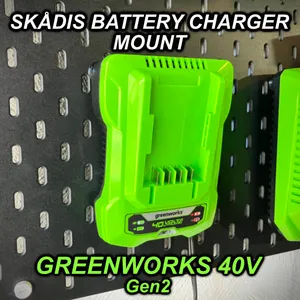 IKEA Skådis Greenworks Gen2 40V Battery Charger Mount V1