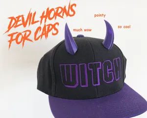 Devil horns for cap