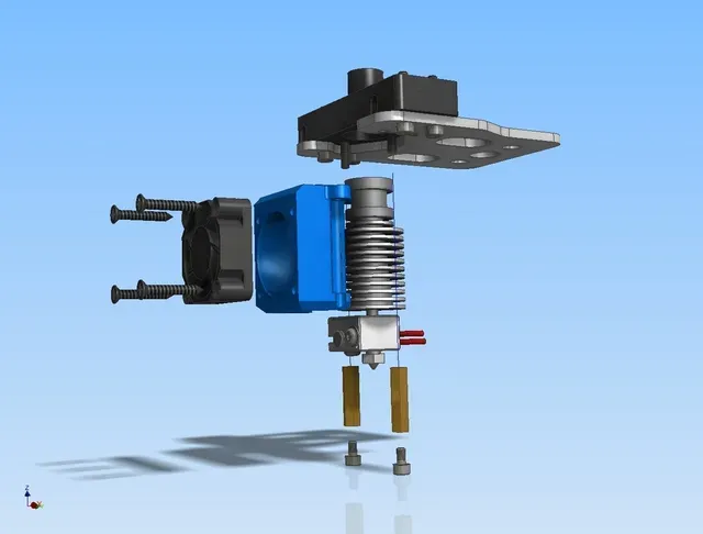 K8200/3Drag E3D v6 HotEnd extruder mount with fan — Фото 4 из 6