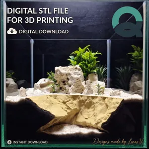Shoalstone Cave - Aquarium & Terrarium Cave | Fish Hideout | Shrimp Shelter | Reptile Hide | Natural Rock Decor | Aquascaping | 3D Print STL