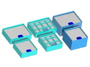 Gridfinity 3x3 3x4 3x5 (6U and 12U) Lidded Bin for Stuff with Latch Version 2.2
