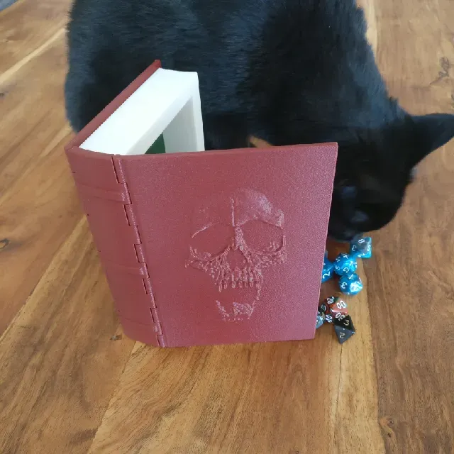 Skull Book for dice or candy - Snap close, no magnets needed - Print in Place — Image 5 of 8