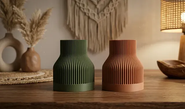 Minimalist Japandi Ribbed Vase Modern Fluted Decor — Фото 3 из 3
