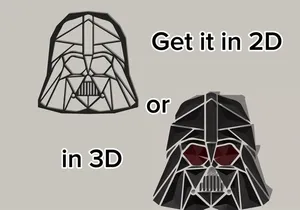 3D Geometric Darth Vader wall art