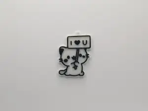 Cat Holding a Sign “I <3 U” Keychain