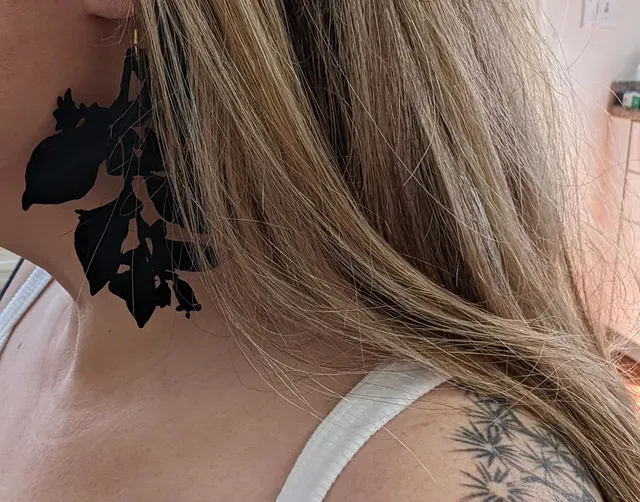 Deadly nightshade (belladonna) lightweight earrings - foliage, leaves, oversized dangling greenery outdoors botanicals nature earrings with hole for post